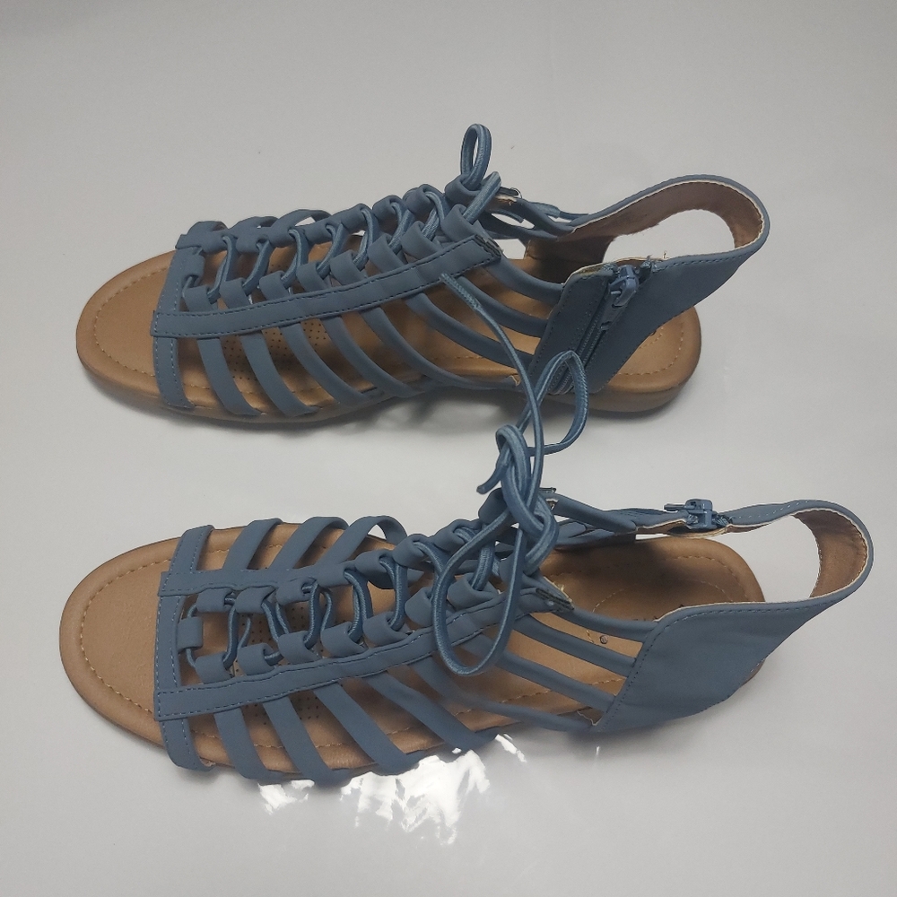 Comfortview Renata Light Blue Lace-up Sandals Size 10W - Picture 14 of 14